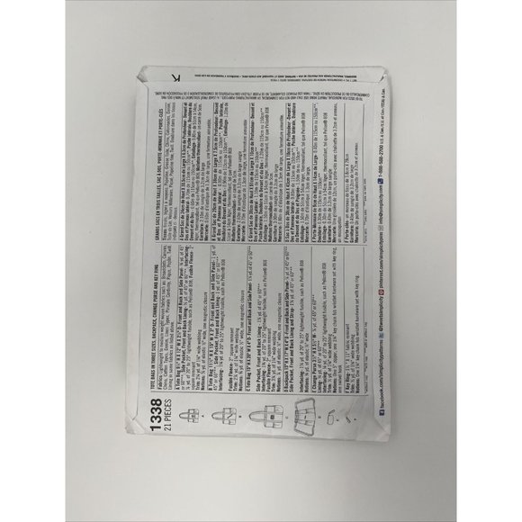 Simplicity Pattern 1338 Tote Bags,‎ Back Pack & Coin Purse UNCUT - Picture 2 of 3